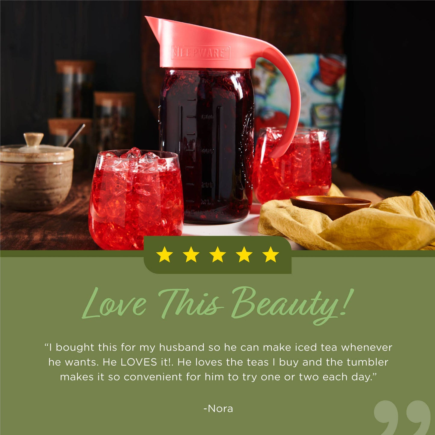 Craft Cold Brew Filter, Sweet Strawberry Color