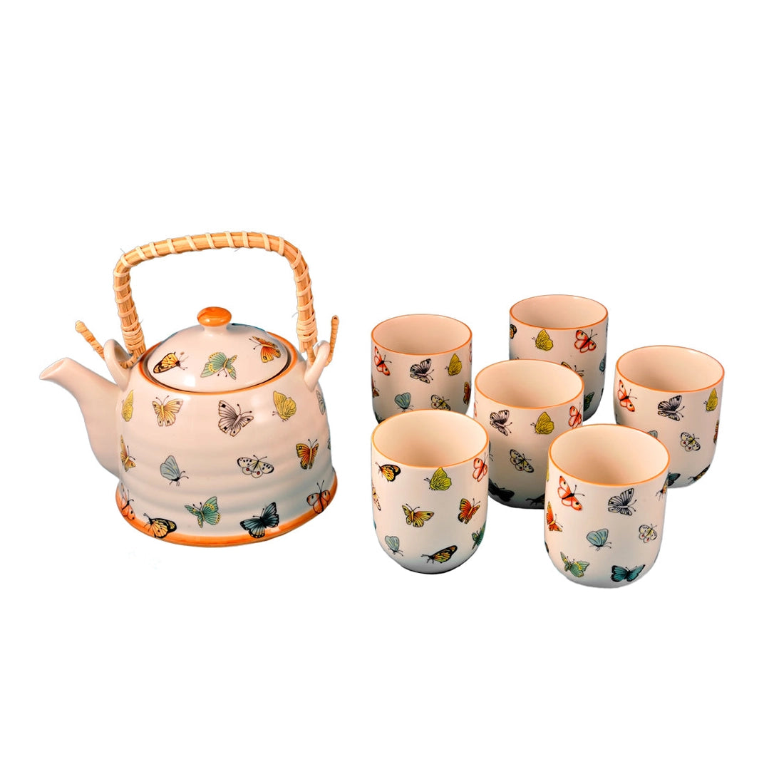 Butterfly Teapot & Cups Gift Set