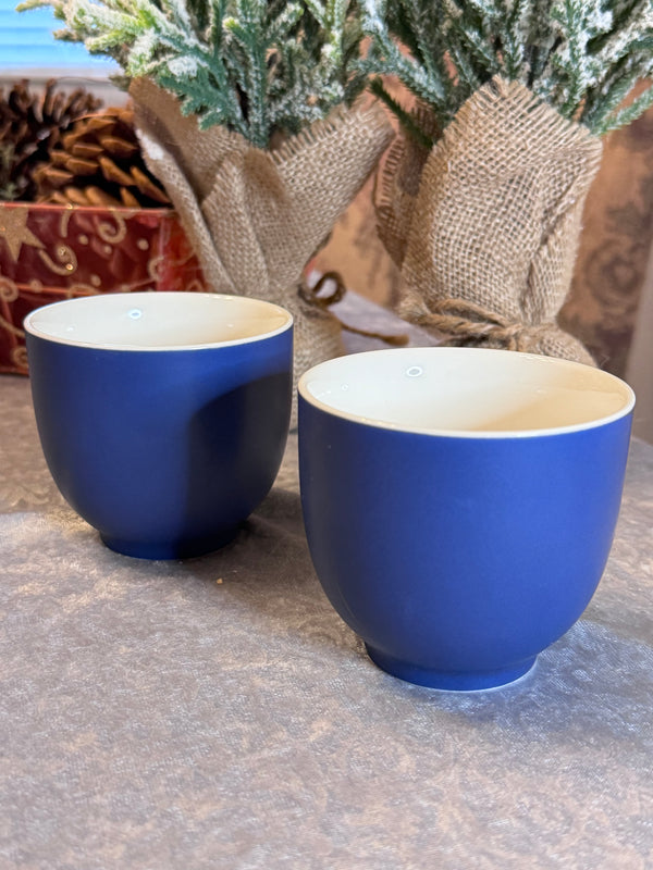 Midnight Blue Satin Tea Cups 7 1/2 ounces