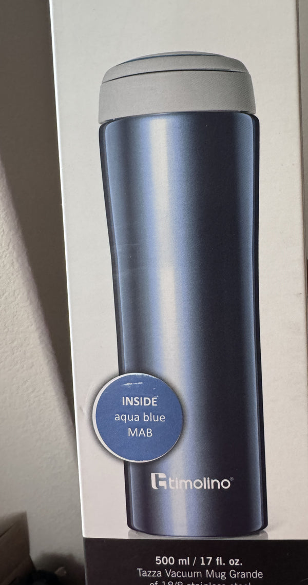 Timolino  Tazza Vacuum Mug Grande of 18/8 Stainless Steel - Aqua Blue