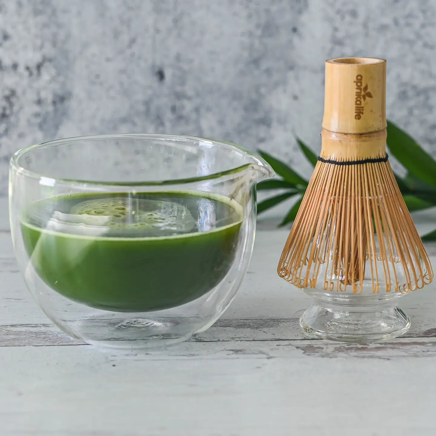 Glass Matcha Set (Double Sided Matcha Bowl, Whisk, and Whisk Holder)