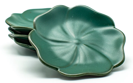 Ceramic Tea Bag Holders (4pc Set – Green)