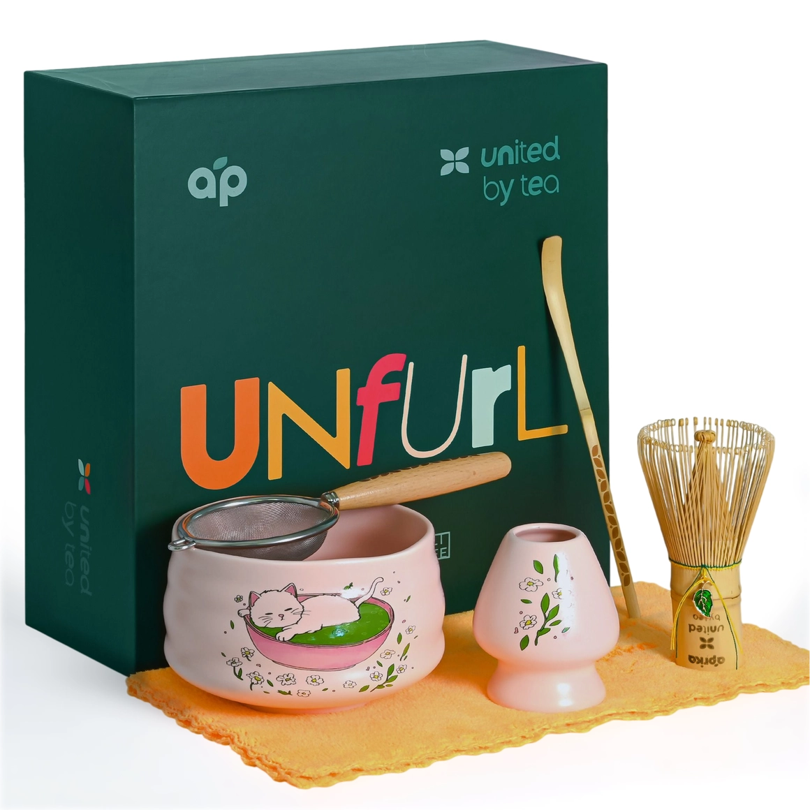 Ceremonial Matcha Starter Kit (6pcs), Gift Set - Pink Cats