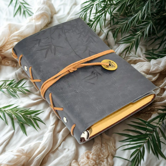 Asian Bamboo Leatherette Journal w/Refill Paper