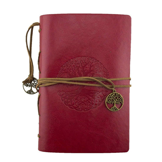 Leatherette Journal - Tree of Life - Red