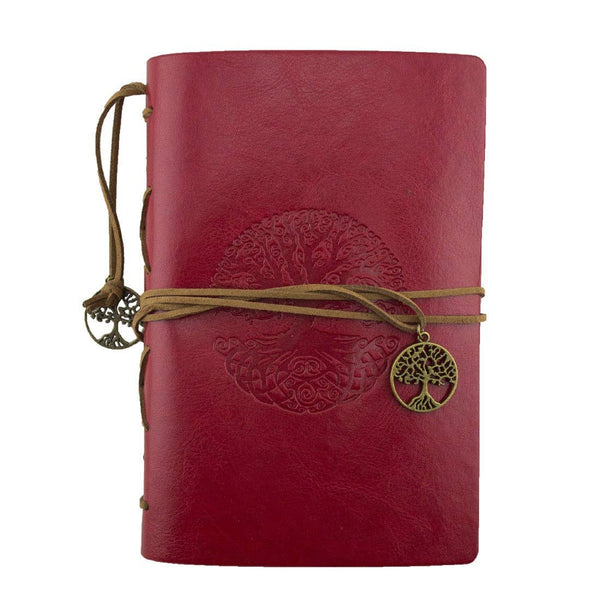 Leatherette Journal - Tree of Life - Red