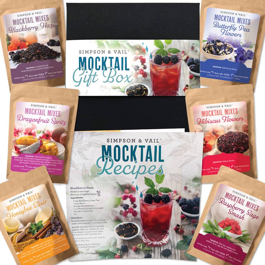 Mocktail Tea Sampler Gift Box - 6 Tea Packets / 4 Recipes
