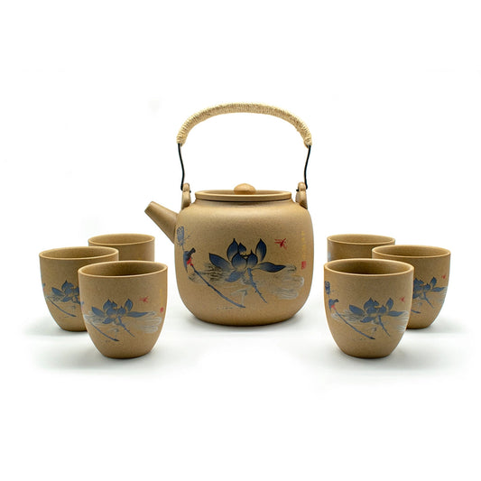 Blue Lotus Ceramic Teapot & Cup Gift Set