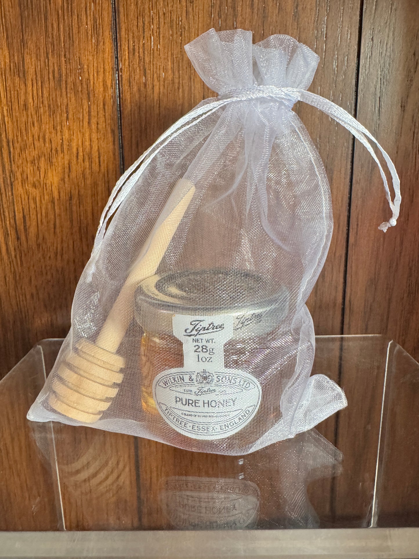 Raw Wildflower Honey and Wooden Dipper