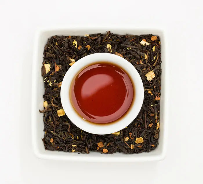 tea and loose leaf of Naughty 'N Nice Spice, black tea blend 