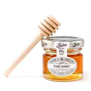 Raw Wildflower Honey and Wooden Dipper