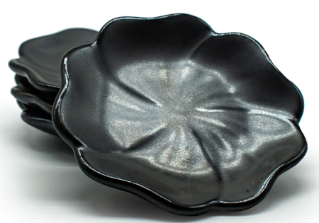 Ceramic Tea Bag Holders (4pc Set – Black)