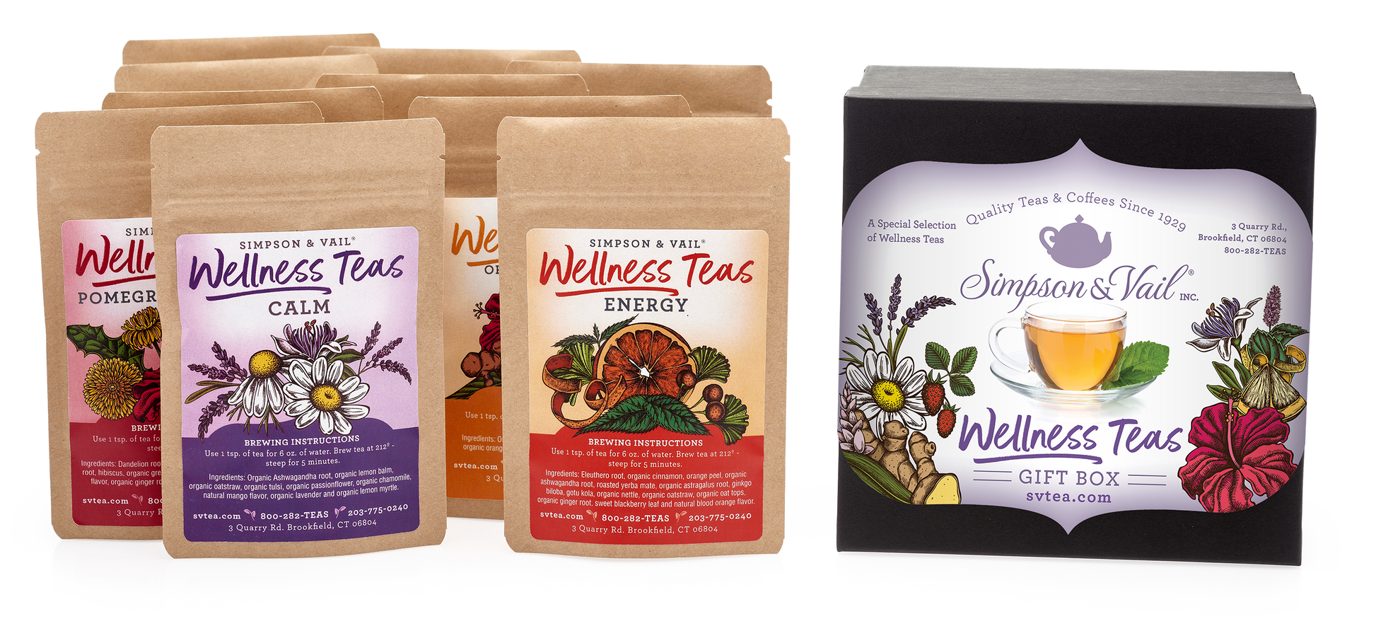 Simpson & Vail Wellness Herbal Tea Sampler - Gift Box