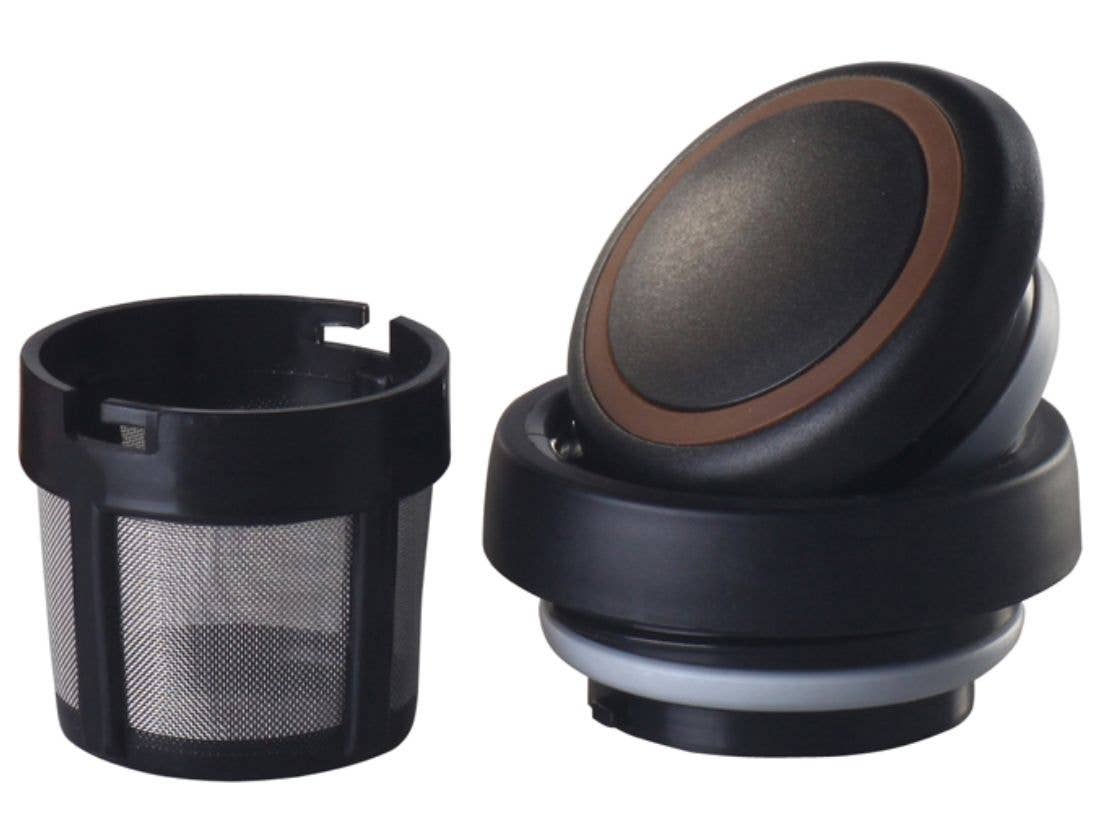 Strainer and lid for Timolino Tea2Go Vacuum Mug - Amber Brown