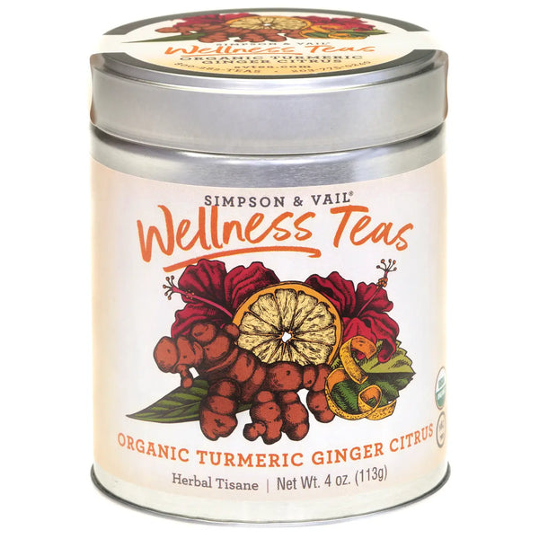 Turmeric Ginger Citrus Herbal Wellness Tea - Organic